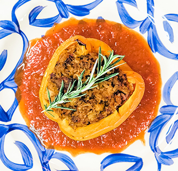 Zhoug Stuffed Bell Pepper