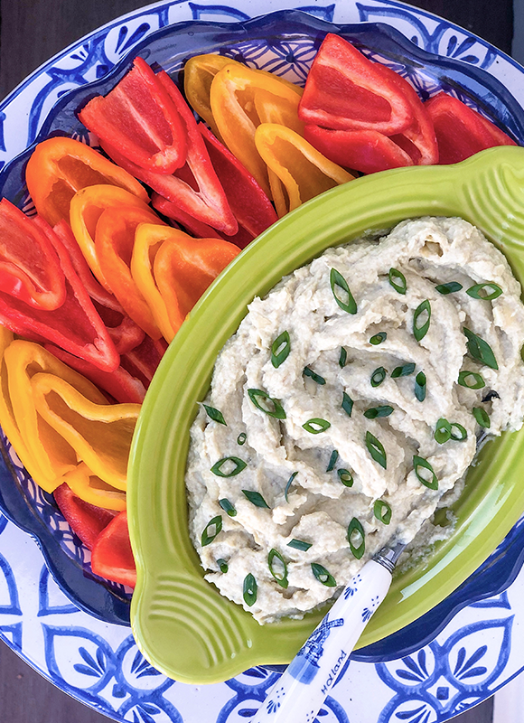 Vegan artichoke dip using Trader Joe’s garlic spread