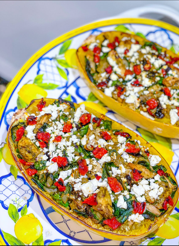 Tuscan-style stuffed spaghetti squash