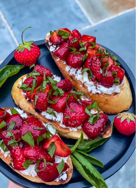 Strawberry Basil Bruschetta